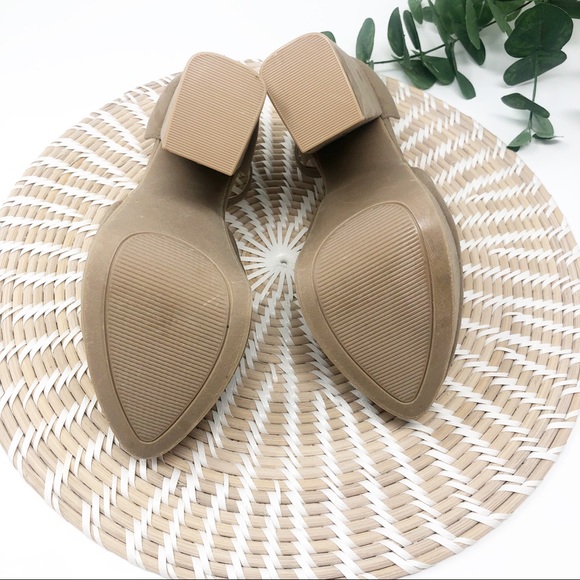 WILD DIVA Chunky Suede Heels tan size 8 - Picture 5 of 7